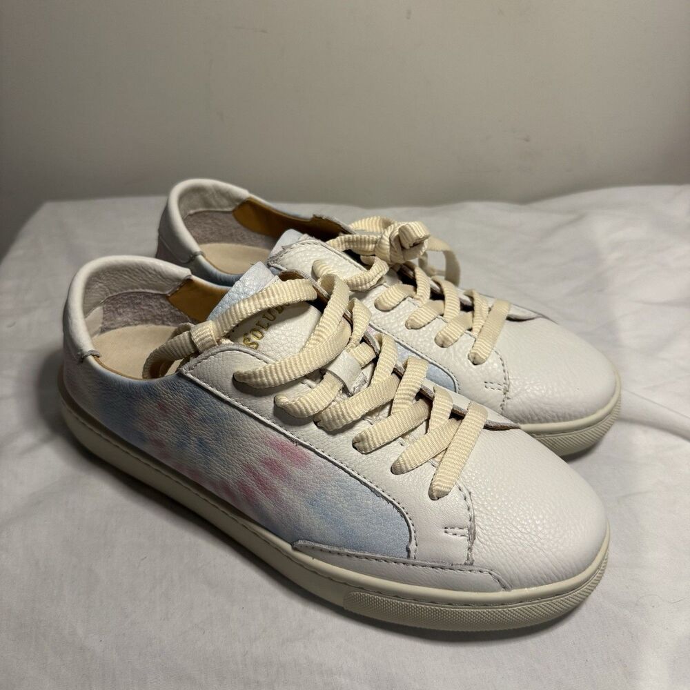 Soludos Ibiza  Sneakers US 7.5 Multi Color On White Lace Up Shoes